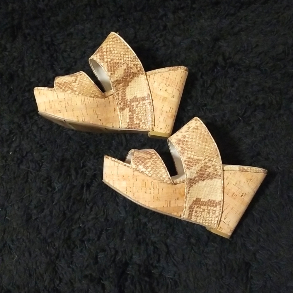 Nine West High Cork Sandals